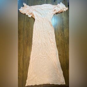 Tularosa Light Pink Maxi Dress Draped Size Small B15